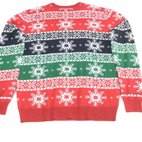 Ugly Christmas Sweater Ski Lodge Fair Isle Snowflakes Winter Sweater Unisex EUC - Picture 7 of 11